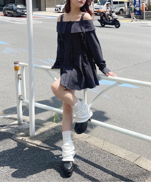 one way(ワンウェイ)の「オフショルレースアップワンピース(ワンピース・レディース・グレー系その他/ブルー系その他/ベージュ系その他・FREE)」の21枚目の写真
