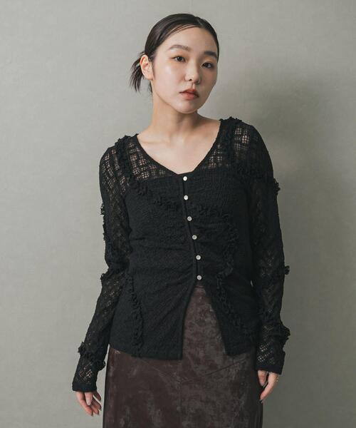 セール】フロントボタンレースカーディガン（カーディガン/ボレロ