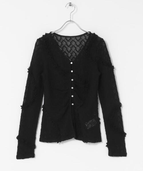 セール】フロントボタンレースカーディガン（カーディガン/ボレロ