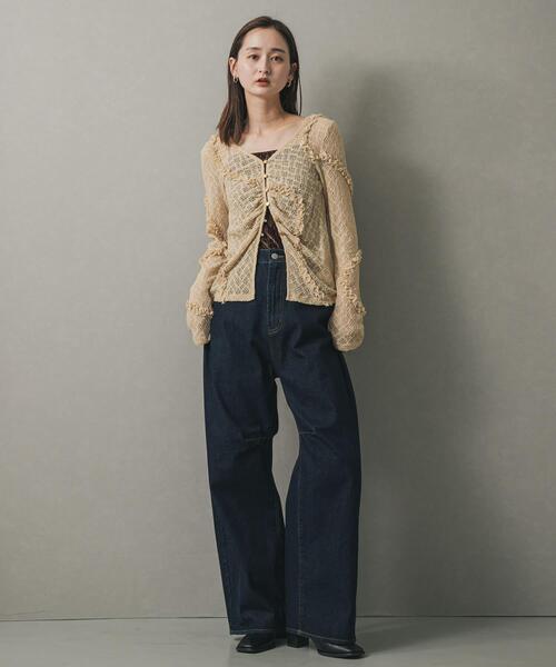 SENSE OF PLACE by URBAN RESEARCH（センスオブプレイスバイアーバンリサーチ）の「フロントボタンレースカーディガン（カーディガン/ボレロ・レディース・ベージュ/ブラウン/ブラック/アイボリー・ONE）」の18枚目の写真