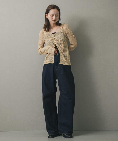 SENSE OF PLACE by URBAN RESEARCH（センスオブプレイスバイアーバンリサーチ）の「フロントボタンレースカーディガン（カーディガン/ボレロ・レディース・ベージュ/ブラウン/ブラック/アイボリー・ONE）」の19枚目の写真