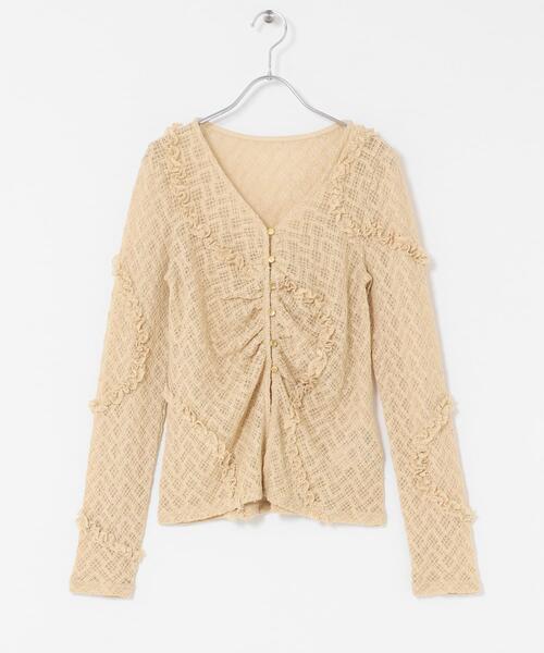 SENSE OF PLACE by URBAN RESEARCH（センスオブプレイスバイアーバンリサーチ）の「フロントボタンレースカーディガン（カーディガン/ボレロ・レディース・ベージュ/ブラウン/ブラック/アイボリー・ONE）」の21枚目の写真