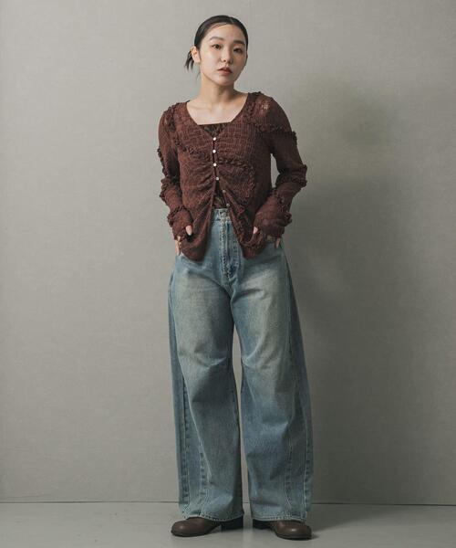 SENSE OF PLACE by URBAN RESEARCH（センスオブプレイスバイアーバンリサーチ）の「フロントボタンレースカーディガン（カーディガン/ボレロ・レディース・ベージュ/ブラウン/ブラック/アイボリー・ONE）」の10枚目の写真