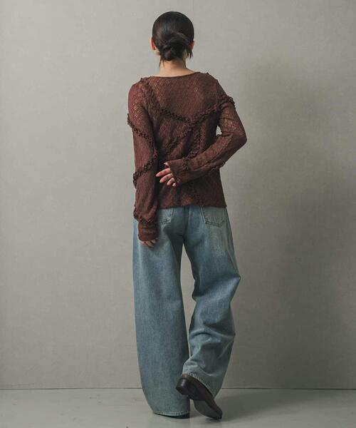 SENSE OF PLACE by URBAN RESEARCH（センスオブプレイスバイアーバンリサーチ）の「フロントボタンレースカーディガン（カーディガン/ボレロ・レディース・ベージュ/ブラウン/ブラック/アイボリー・ONE）」の12枚目の写真