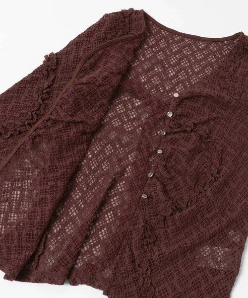 SENSE OF PLACE by URBAN RESEARCH（センスオブプレイスバイアーバンリサーチ）の「フロントボタンレースカーディガン（カーディガン/ボレロ・レディース・ベージュ/ブラウン/ブラック/アイボリー・ONE）」の14枚目の写真