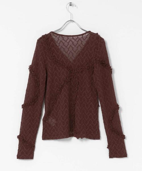 SENSE OF PLACE by URBAN RESEARCH（センスオブプレイスバイアーバンリサーチ）の「フロントボタンレースカーディガン（カーディガン/ボレロ・レディース・ベージュ/ブラウン/ブラック/アイボリー・ONE）」の15枚目の写真