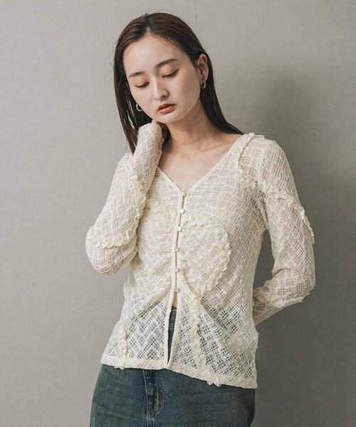 SENSE OF PLACE by URBAN RESEARCH（センスオブプレイスバイアーバンリサーチ）の「フロントボタンレースカーディガン（カーディガン/ボレロ・レディース・ベージュ/ブラウン/ブラック/アイボリー・ONE）」の20枚目の写真