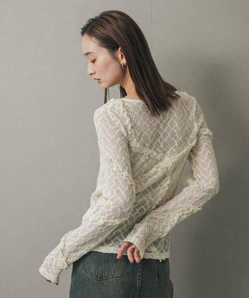 SENSE OF PLACE by URBAN RESEARCH（センスオブプレイスバイアーバンリサーチ）の「フロントボタンレースカーディガン（カーディガン/ボレロ・レディース・ベージュ/ブラウン/ブラック/アイボリー・ONE）」の21枚目の写真