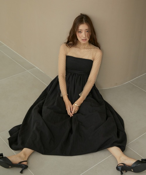 ACYM（アシーム）の「ドットシアーハイネックブラウス（シャツ/ブラウス・レディース・ブラック/ベージュ・FREE）」の17枚目の写真