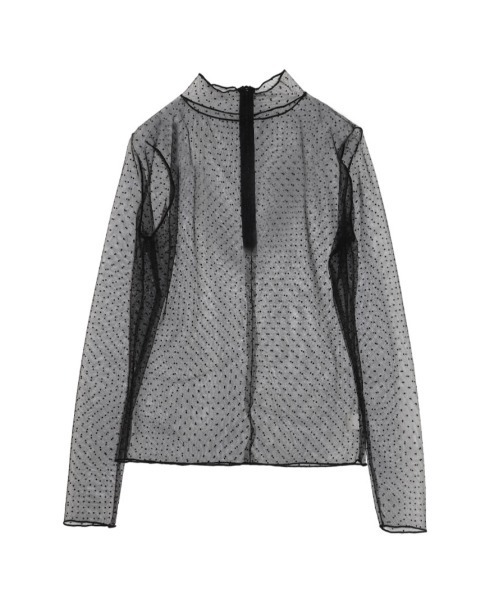 ACYM（アシーム）の「ドットシアーハイネックブラウス（シャツ/ブラウス・レディース・ブラック/ベージュ・FREE）」の19枚目の写真