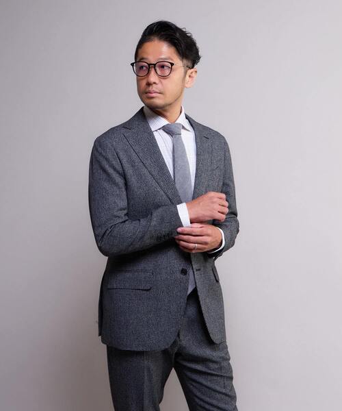 MEN'S MELROSE（メンズメルローズ）の「ハンドトゥース ウォッシャブルスーツ | 防シワ / ストレッチ（スーツセット・メンズ・グレー/ネイビー・2/3/4/5）」の20枚目の写真