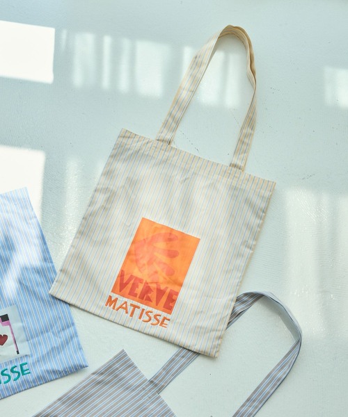 LAKOLE(ラコレ)の「【ラコレ アート】マルチストライプトートバッグ / 585257(トートバッグ・レディース・ブルー/イエロー/ブラウン・FREE)」の1枚目の写真