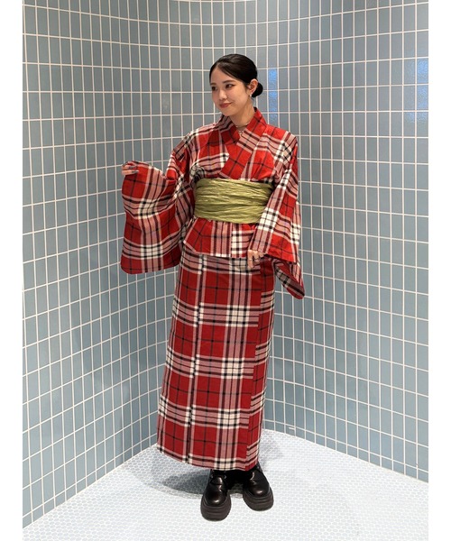 jouetie（ジュエティ）の「【jouetieオリジナル】タータンチェックセパレート浴衣（浴衣・レディース・レッド/グリーン・MEDIUM）」の13枚目の写真