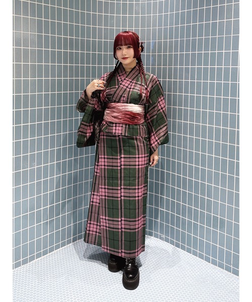jouetie（ジュエティ）の「【jouetieオリジナル】タータンチェックセパレート浴衣（浴衣・レディース・レッド/グリーン・MEDIUM）」の15枚目の写真