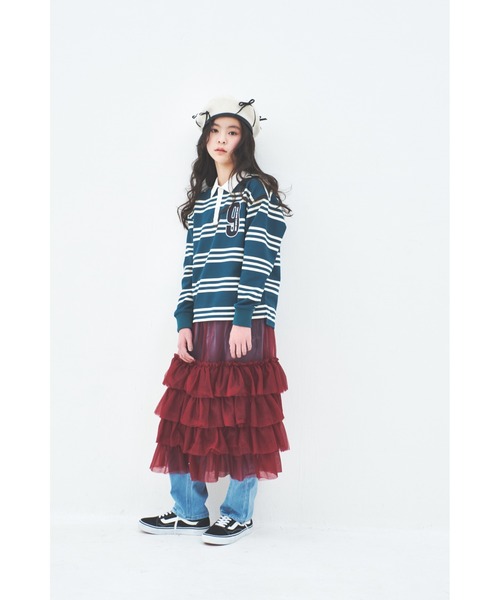 maarook(マルーク)の「ボーダーNoラガーシャツ(Tシャツ/カットソー・キッズ・ブラック/グリーン・170cm/160cm/140cm/150cm)」の8枚目の写真