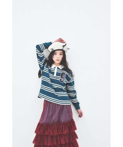 maarook(マルーク)の「ボーダーNoラガーシャツ(Tシャツ/カットソー・キッズ・ブラック/グリーン・170cm/160cm/140cm/150cm)」の9枚目の写真