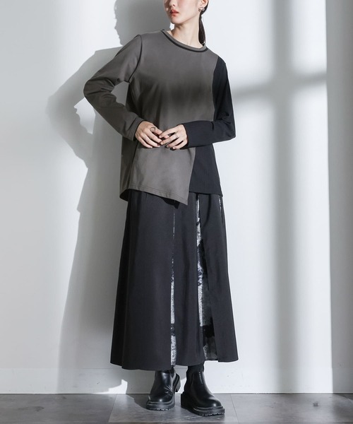 kOhAKU（コハク）の「『配色レイヤードライクカットソー』（Tシャツ/カットソー・レディース・ブラック/グレー・1/2）」の20枚目の写真