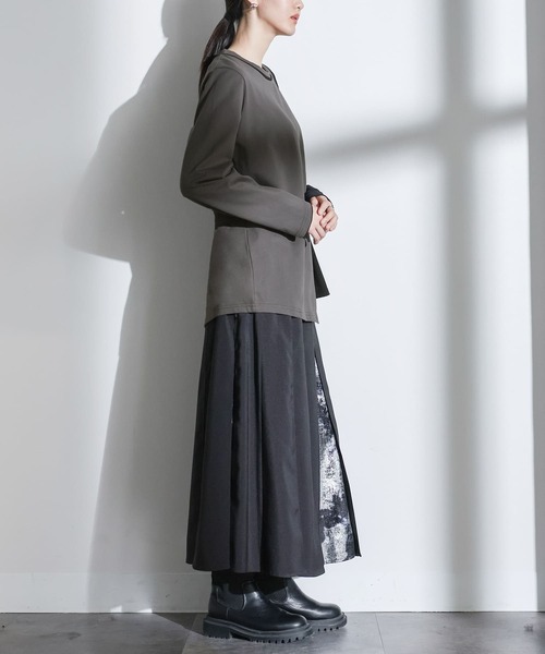 kOhAKU（コハク）の「『配色レイヤードライクカットソー』（Tシャツ/カットソー・レディース・ブラック/グレー・1/2）」の21枚目の写真