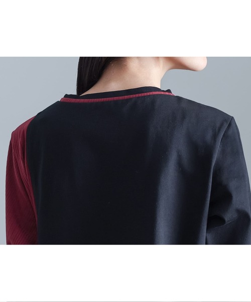 kOhAKU（コハク）の「『配色レイヤードライクカットソー』（Tシャツ/カットソー・レディース・ブラック/グレー・1/2）」の15枚目の写真