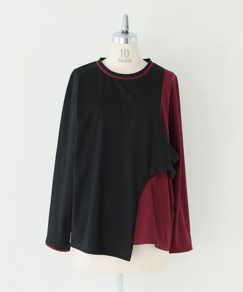 kOhAKU（コハク）の「『配色レイヤードライクカットソー』（Tシャツ/カットソー・レディース・ブラック/グレー・1/2）」の17枚目の写真