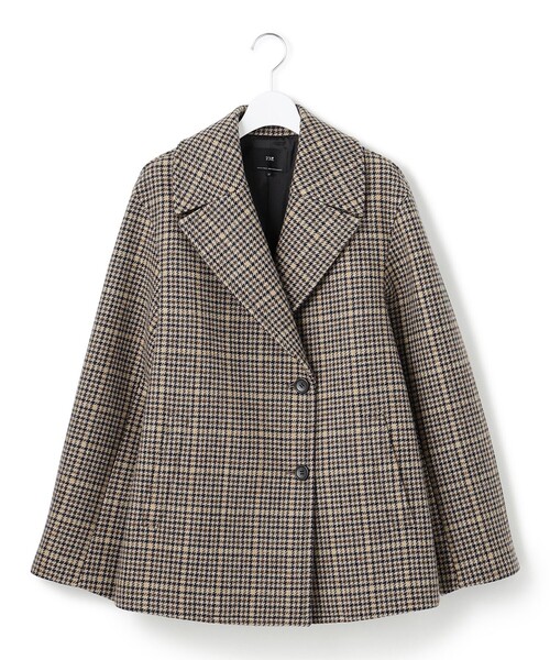 23区（ニジュウサンク）の「【Oggi11月号掲載】ボンディング チェックツイード ジャコット（その他アウター・レディース・ダークブラウン系3・46/44/48）」の6枚目の写真