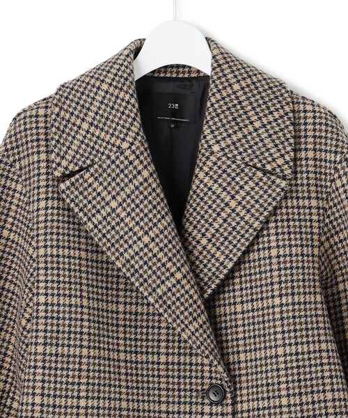23区（ニジュウサンク）の「【Oggi11月号掲載】ボンディング チェックツイード ジャコット（その他アウター・レディース・ダークブラウン系3・46/44/48）」の8枚目の写真