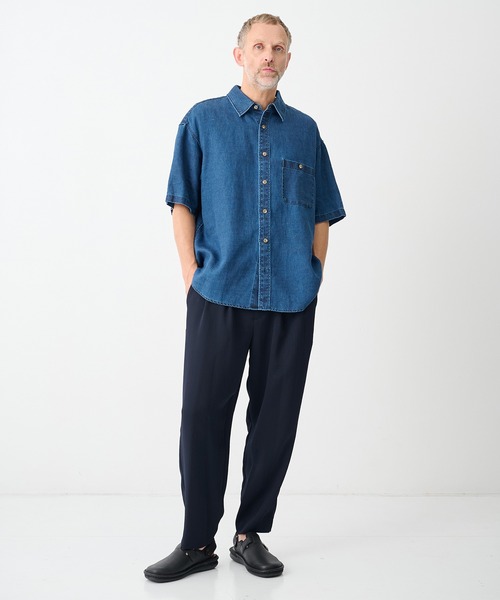 THE TOKYO(ザトウキョウ)の「【THE TOKYO/ザトウキョウ】Art Pique Wide Tapered Pants(スラックス・メンズ・ブラック/ダークネイビー・48/46/44)」の9枚目の写真