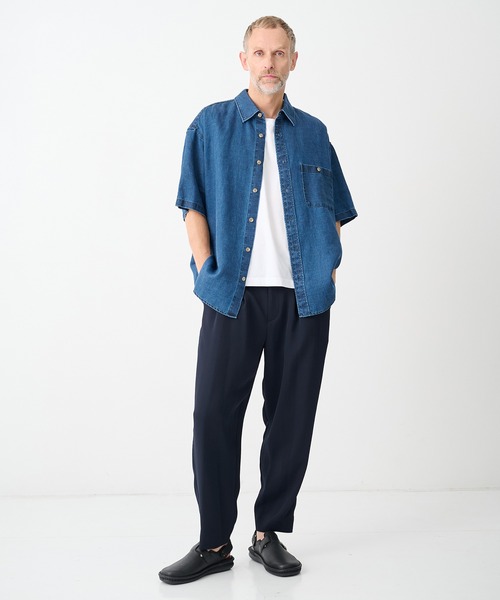 THE TOKYO(ザトウキョウ)の「【THE TOKYO/ザトウキョウ】Art Pique Wide Tapered Pants(スラックス・メンズ・ブラック/ダークネイビー・48/46/44)」の8枚目の写真