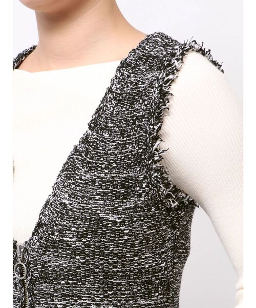 LAGUNAMOON（ラグナムーン）の「ニットツイードフリンジジャンパースカート（ジャンパースカート・レディース・ブラック/ベージュ・SMALL/MEDIUM）」の19枚目の写真