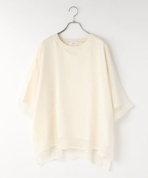 LOWRYS FARM（ローリーズファーム）の「シアーレイヤードプルオーバー 593400（Tシャツ/カットソー・レディース・ブラック/グリーン系その他/オフホワイト・FREE）」の2枚目の写真