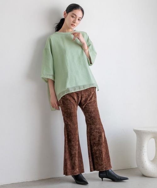 LOWRYS FARM（ローリーズファーム）の「シアーレイヤードプルオーバー 593400（Tシャツ/カットソー・レディース・ブラック/グリーン系その他/オフホワイト・FREE）」の4枚目の写真