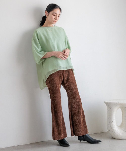 LOWRYS FARM（ローリーズファーム）の「シアーレイヤードプルオーバー 593400（Tシャツ/カットソー・レディース・ブラック/グリーン系その他/オフホワイト・FREE）」の5枚目の写真