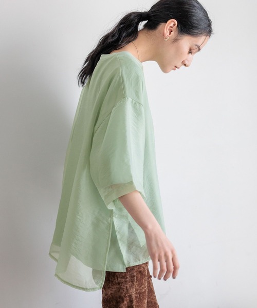 LOWRYS FARM（ローリーズファーム）の「シアーレイヤードプルオーバー 593400（Tシャツ/カットソー・レディース・ブラック/グリーン系その他/オフホワイト・FREE）」の7枚目の写真