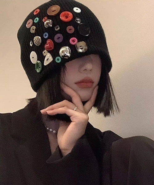 Burner（バーナー）の「【OKUOKU　0909】リメイク　ニット　帽子 oku-bosi-2（ニットキャップ/ビーニー・メンズ・ブラック/ベージュ/ダークブラウン・FREE）」の2枚目の写真