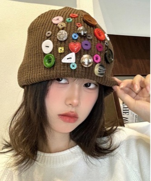 Burner（バーナー）の「【OKUOKU　0909】リメイク　ニット　帽子 oku-bosi-2（ニットキャップ/ビーニー・メンズ・ブラック/ベージュ/ダークブラウン・FREE）」の7枚目の写真