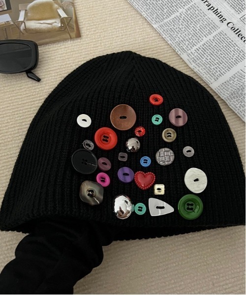 Burner（バーナー）の「【OKUOKU　0909】リメイク　ニット　帽子 oku-bosi-2（ニットキャップ/ビーニー・メンズ・ブラック/ベージュ/ダークブラウン・FREE）」の5枚目の写真