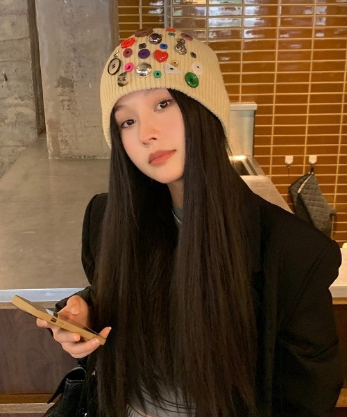 Burner（バーナー）の「【OKUOKU　0909】リメイク　ニット　帽子 oku-bosi-2（ニットキャップ/ビーニー・メンズ・ブラック/ベージュ/ダークブラウン・FREE）」の8枚目の写真