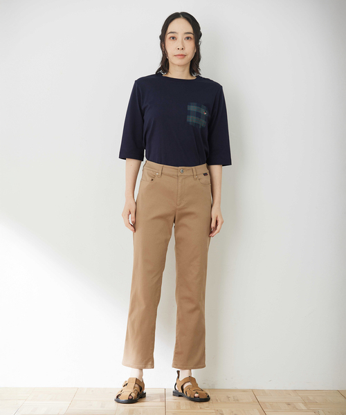 DECOY SINCE 1981（デコイシンスイチキュウハチイチ）の「ストレッチストレートパンツ【ウエストゴム・大きいサイズあり】（その他パンツ・レディース・ネイビー/ブラウン/ベージュ・67/70/64/76/80）」の5枚目の写真