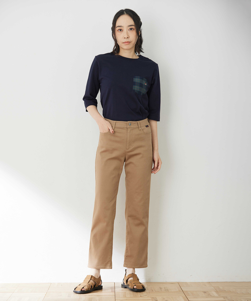 DECOY SINCE 1981（デコイシンスイチキュウハチイチ）の「ストレッチストレートパンツ【ウエストゴム・大きいサイズあり】（その他パンツ・レディース・ネイビー/ブラウン/ベージュ・67/70/64/76/80）」の6枚目の写真