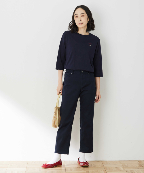 DECOY SINCE 1981（デコイシンスイチキュウハチイチ）の「ストレッチストレートパンツ【ウエストゴム・大きいサイズあり】（その他パンツ・レディース・ネイビー/ブラウン/ベージュ・67/70/64/76/80）」の12枚目の写真