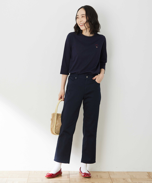 DECOY SINCE 1981（デコイシンスイチキュウハチイチ）の「ストレッチストレートパンツ【ウエストゴム・大きいサイズあり】（その他パンツ・レディース・ネイビー/ブラウン/ベージュ・67/70/64/76/80）」の13枚目の写真