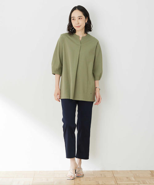 DECOY SINCE 1981（デコイシンスイチキュウハチイチ）の「ストレッチストレートパンツ【ウエストゴム・大きいサイズあり】（その他パンツ・レディース・ネイビー/ブラウン/ベージュ・67/70/64/76/80）」の14枚目の写真