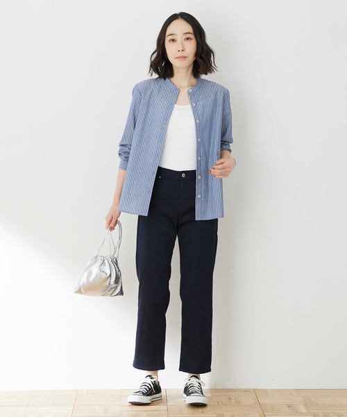 DECOY SINCE 1981（デコイシンスイチキュウハチイチ）の「ストレッチストレートパンツ【ウエストゴム・大きいサイズあり】（その他パンツ・レディース・ネイビー/ブラウン/ベージュ・67/70/64/76/80）」の15枚目の写真