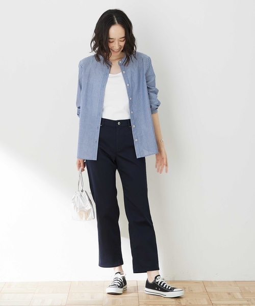 DECOY SINCE 1981（デコイシンスイチキュウハチイチ）の「ストレッチストレートパンツ【ウエストゴム・大きいサイズあり】（その他パンツ・レディース・ネイビー/ブラウン/ベージュ・67/70/64/76/80）」の16枚目の写真