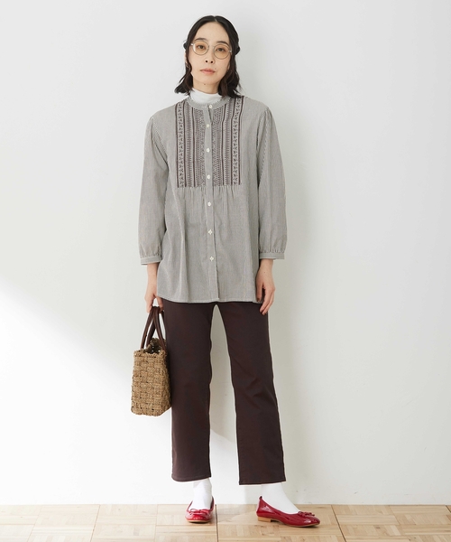 DECOY SINCE 1981（デコイシンスイチキュウハチイチ）の「ストレッチストレートパンツ【ウエストゴム・大きいサイズあり】（その他パンツ・レディース・ネイビー/ブラウン/ベージュ・67/70/64/76/80）」の17枚目の写真