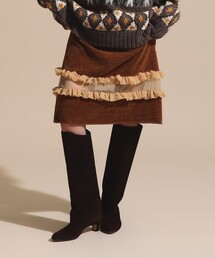 BEAMS COUTURE（ビームスクチュール）の「透け切替 ベロア スカート（スカート）」