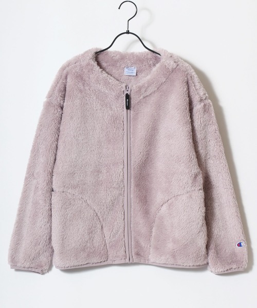 Champion(チャンピオン)の「Champion/チャンピオン SHERPA FLEECE ZIP CARDIGAN/シェルパフリース ロゴ ワンポイント刺繍 ジップカーディガン/ボアフリースジャケット/ブルゾン/レディース(カーディガン/ボレロ・レディース・オフホワイト/ブラック/ライトパープル・L/M)」の9枚目の写真