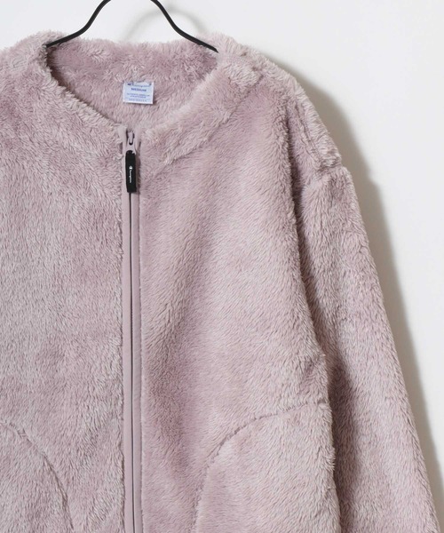 Champion(チャンピオン)の「Champion/チャンピオン SHERPA FLEECE ZIP CARDIGAN/シェルパフリース ロゴ ワンポイント刺繍 ジップカーディガン/ボアフリースジャケット/ブルゾン/レディース(カーディガン/ボレロ・レディース・オフホワイト/ブラック/ライトパープル・L/M)」の6枚目の写真