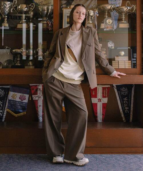 CONVERSE TOKYO(コンバーストウキョウ)の「【HL】POCKET TAB WIDE PANTS(SET-UP)(スラックス・レディース・ブラック/グレー/ブラウン・SMALL)」の4枚目の写真