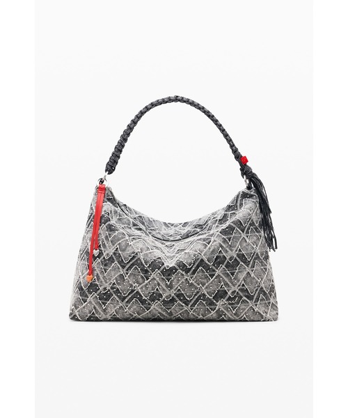Desigual（デシグアル）の「Large Shoulder Bag with Jacquard Pattern/ジャカード柄ラージショルダーバッグ（ハンドバッグ・レディース・ブルー・FREE）」の6枚目の写真